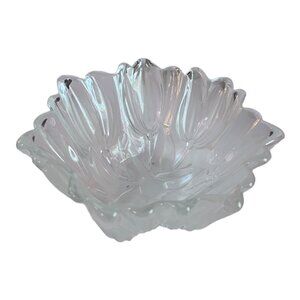 MIKASA Crystal Tulip Glass Bowl Clear Satin Frosted Vintage 7" X 3" Decorative C
